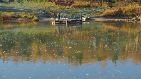 Autumn time river Stock Footage 96405867