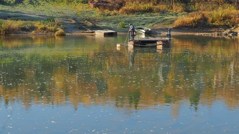 Autumn time river Stock Footage 96405933