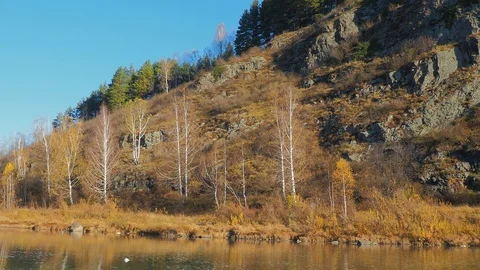 Autumn time river Video stock 96406075