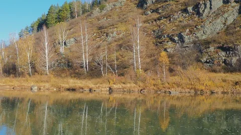Autumn time river Stock Footage 96406537