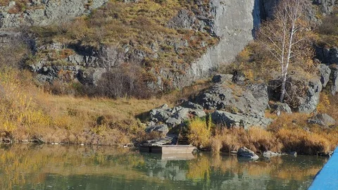 Autumn time river Stock Footage 96406564