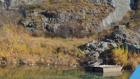 Autumn time river Stock Footage 96406602