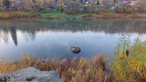 Autumn time river Stock Footage 96406668