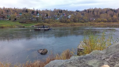 Autumn time river Stock Footage 96406701