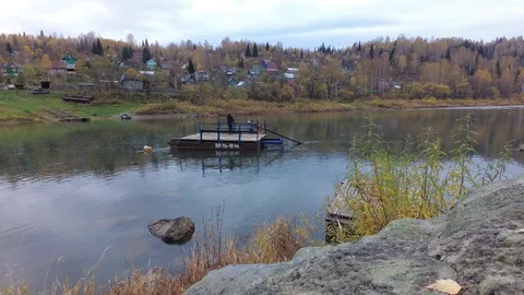 Autumn time river Stock Footage 96406704