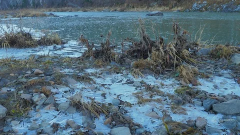 Autumn time river Video stock 97579814