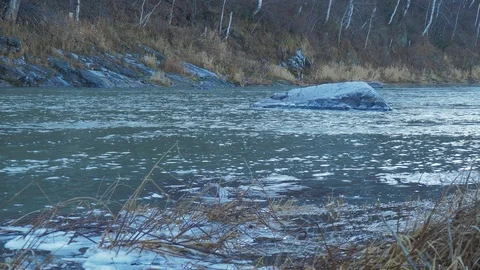 Autumn time river Stock Footage 97579906
