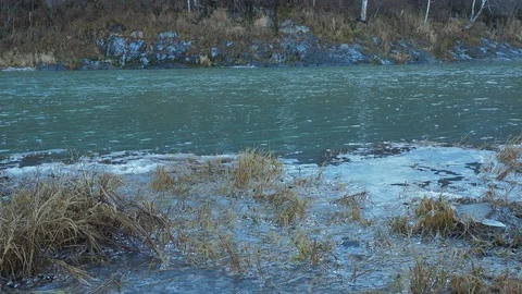 Autumn time river Video stock 97579962