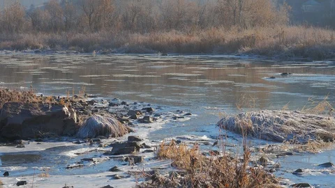 Autumn time river Video stock 97810840