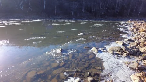 Autumn time river Stock Footage 97811056