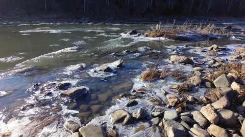 Autumn time river Stock Footage 97811076