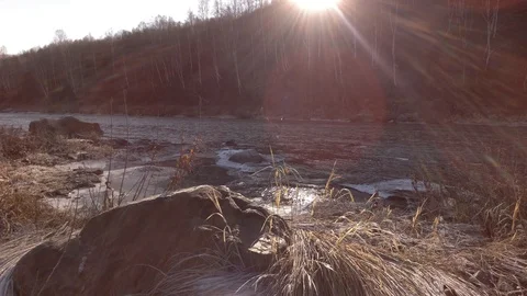 Autumn time river Stock Footage 97811418