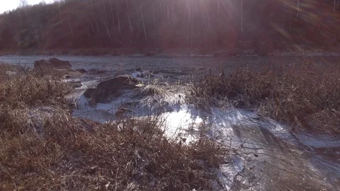 Autumn time river Stock Footage 97811423