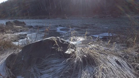 Autumn time river Stock Footage 97811433