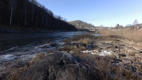 Autumn time river Stock Footage 97811458