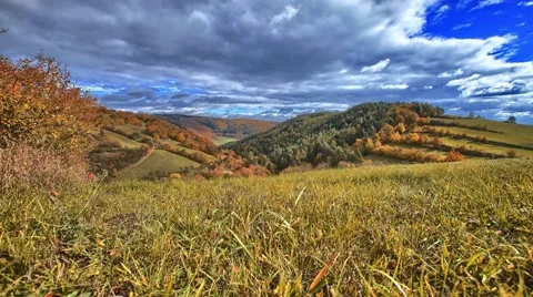 Autumn timelapse with cloudy sky Video stock 67863060