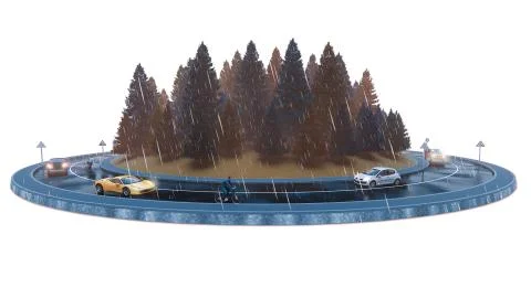 Autumn traffic 스톡 일러스트