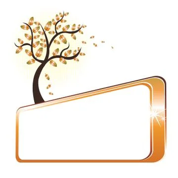 Autumn tree and frame for your text, vector illustration Stock Illustration