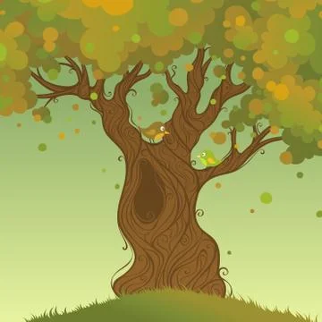 Autumn tree background. Illustrazione stock
