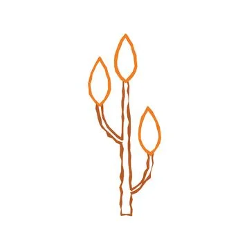 Autumn tree branch outline. Vector Stock Illustration