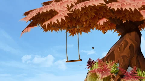 Autumn Tree Cartoon Vídeo Stock 297746840
