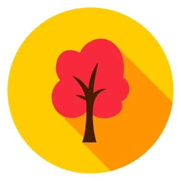 Autumn Tree Circle Icon Stock Illustration