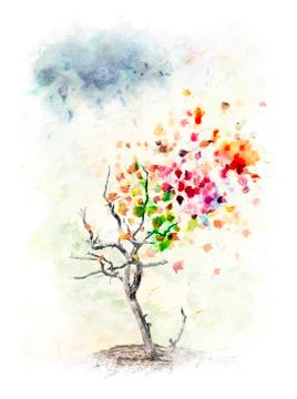 Autumn tree concept Stock Illustration