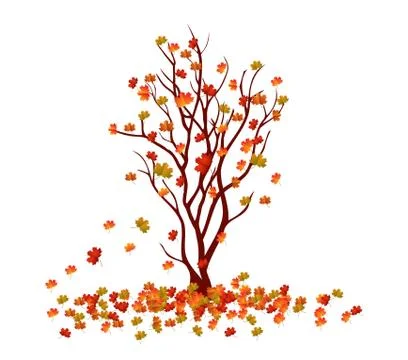 Autumn tree. Fall Leaves Background Illustrazione stock