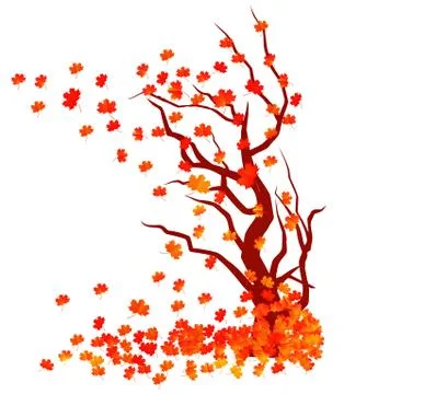 Autumn tree. Fall Leaves Background Stock Illustration
