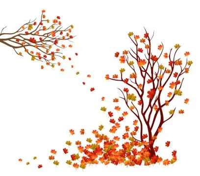 Autumn tree. Fall Leaves Background Illustrazione stock