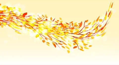 Autumn tree. Fall Leaves Background Illustrazione stock