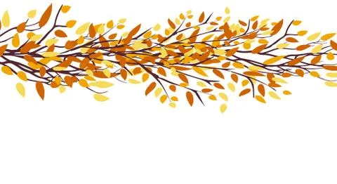 Autumn tree. Fall Leaves Background Illustrazione stock