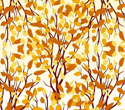 Autumn tree. Fall Leaves Background Illustrazione stock