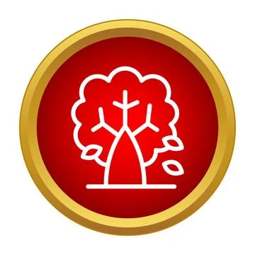 Autumn tree with falling leaves icon design Stock Illustration
