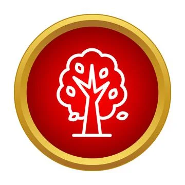 Autumn tree with falling leaves icon design Stock Illustration