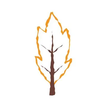 Autumn tree flame foliage. Vector Illustrazione stock