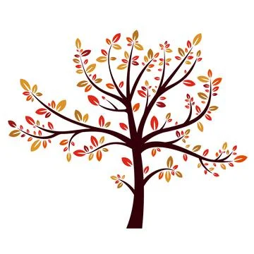 Autumn tree icon flat vector. Leaf foliage Stock Illustration