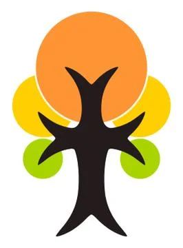 Autumn tree icon Illustrazione stock