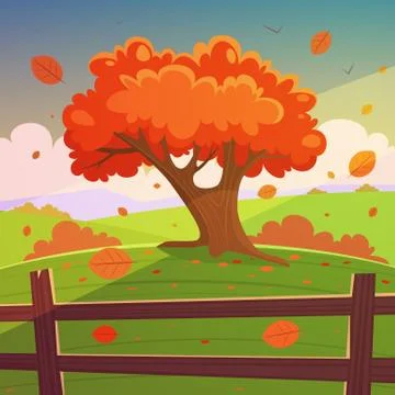 The Autumn Tree Stock Illustration