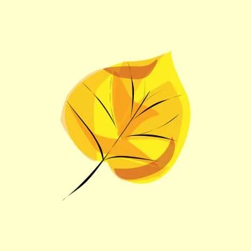 Autumn tree leaf birch Stock Illustration