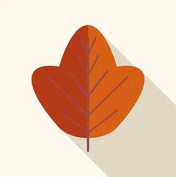 Autumn tree leaf representing fall season flat color icon Stock Illustration