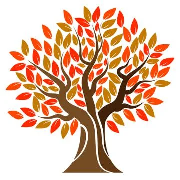 Autumn tree logo Stock Illustration