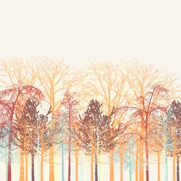 Autumn tree pattern Stock Illustration