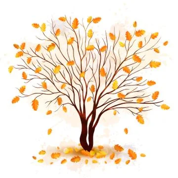 Autumn tree vector background Illustrazione stock