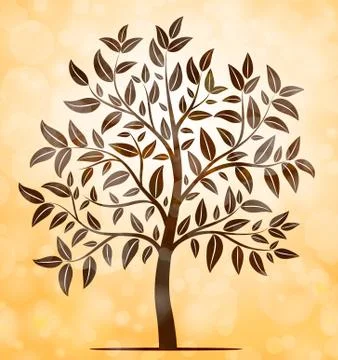 Autumn tree vector background Stock Illustration