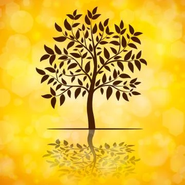 Autumn tree vector background Stock Illustration