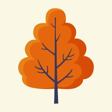 Autumn tree. Vector flat illustration Stock Illustration