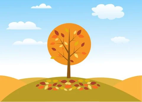 Autumn tree vector illustration Stock Illustration