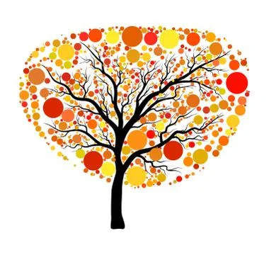 Autumn tree vector isolated on white background Stock Illustration