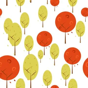 Autumn Trees Background Isolated Vector Illustration Graphic Design Illustrazione stock